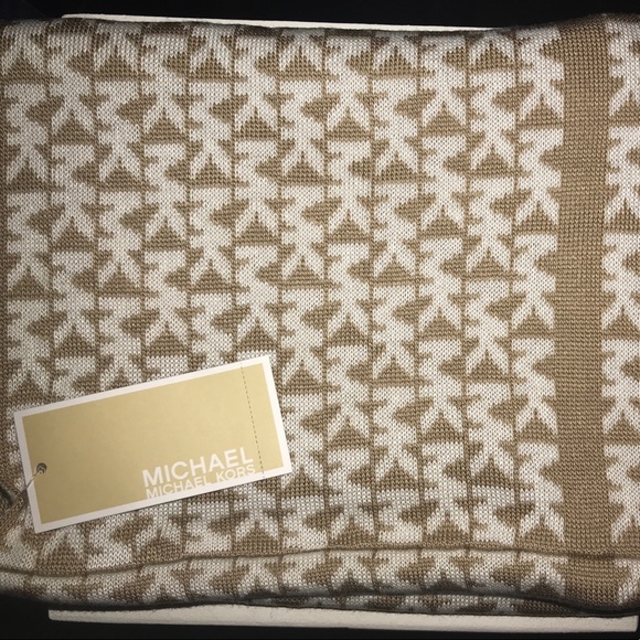 MICHAEL Michael Kors Accessories - Michael Kors Tan Logo Infinity Knit Scarf